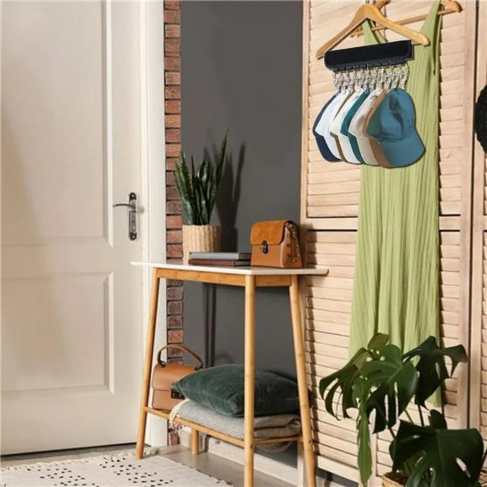 Hat rack organizer with clips closet hanger holder for baseball caps beanies